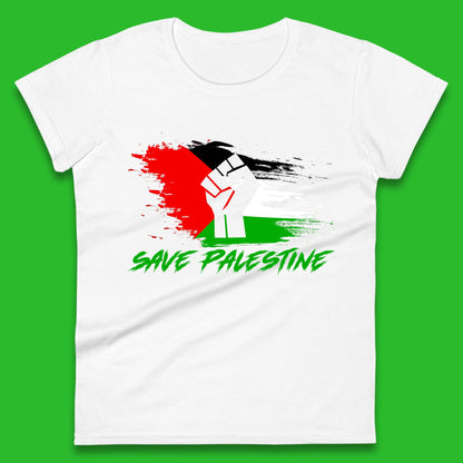 Save Palestine Freedom Protest Fist Palestine Flag Stand With Palestine Support Palestine Womens Tee Top