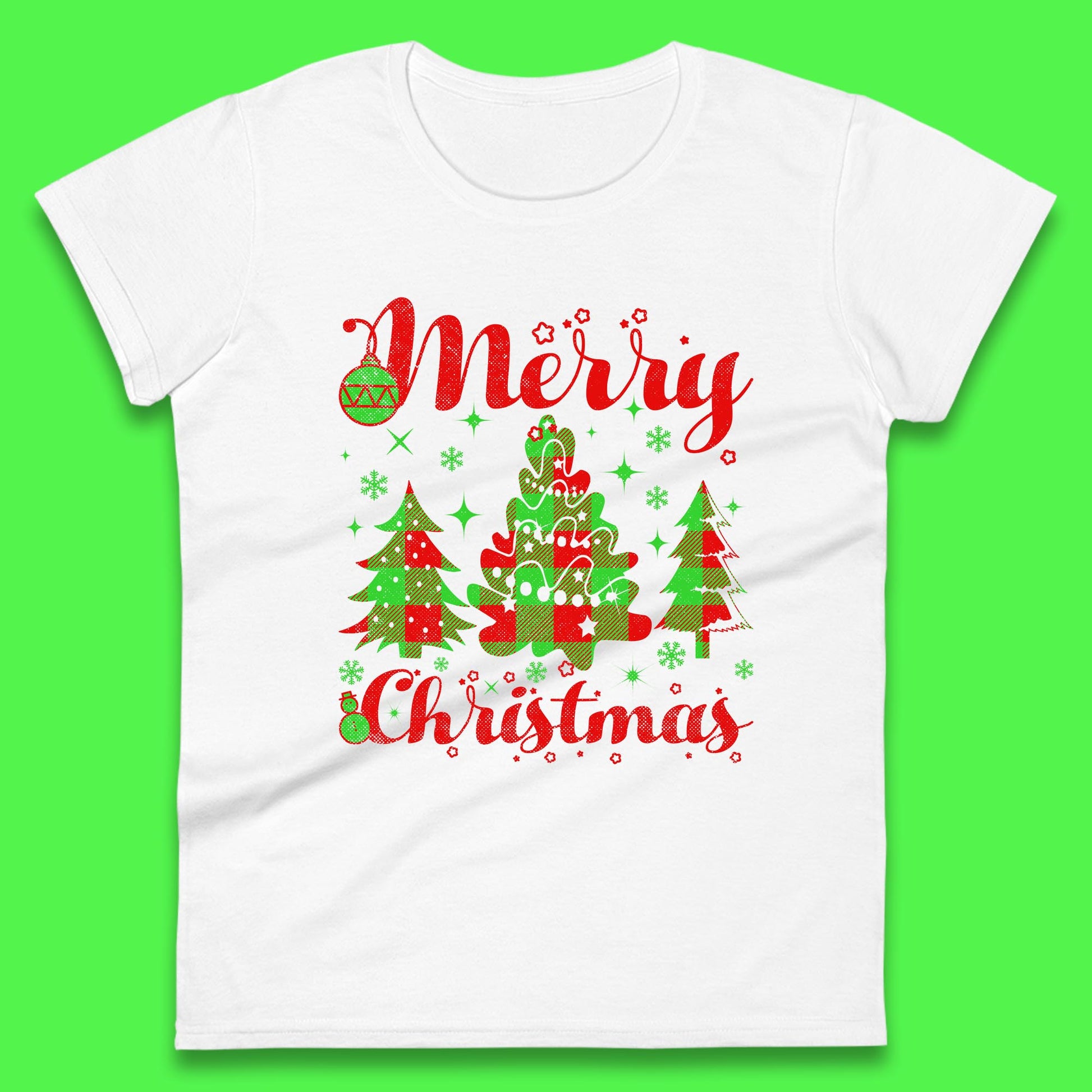 merry christmas trees womens top