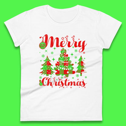 merry christmas trees womens top