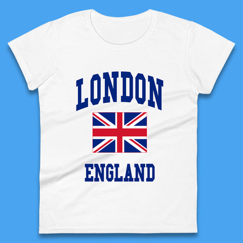 London England Flag Great Britain United Kingdom Uk Union Jack Souvenir British Flag Womens Tee Top