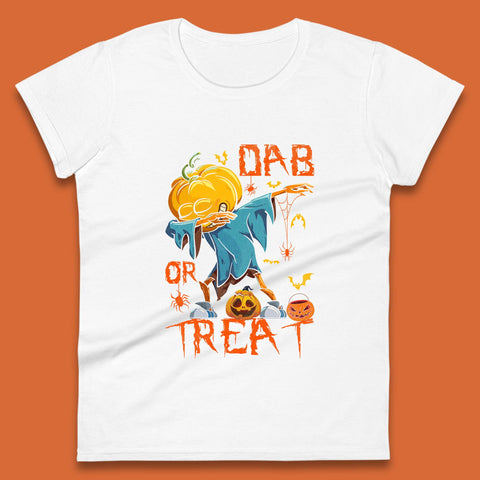 Dab Or Treat Scarecrow Dabs Halloween Dabbing Dance Horror Scary Womens Tee Top