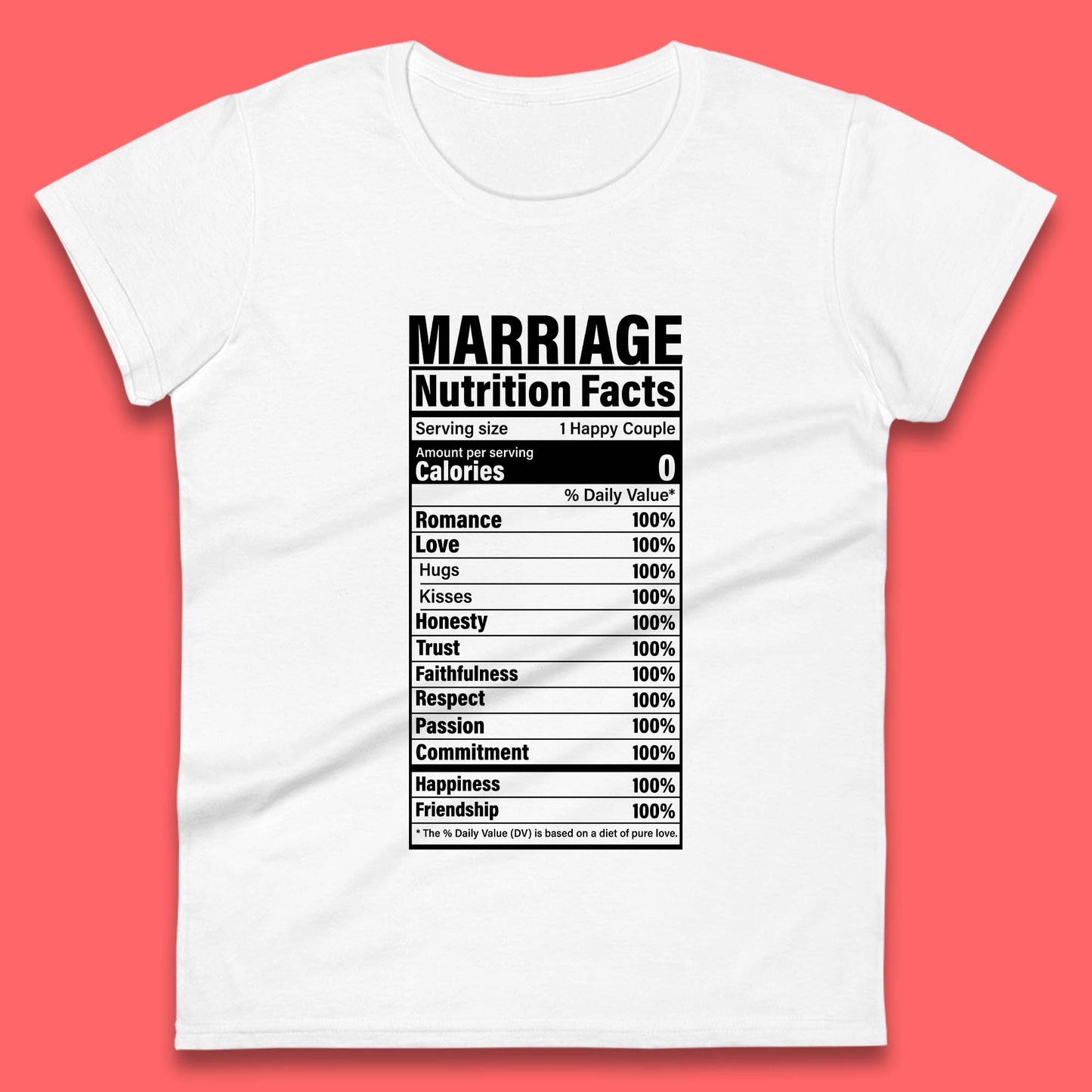 Marriage Nutrition Facts Womens T-Shirt