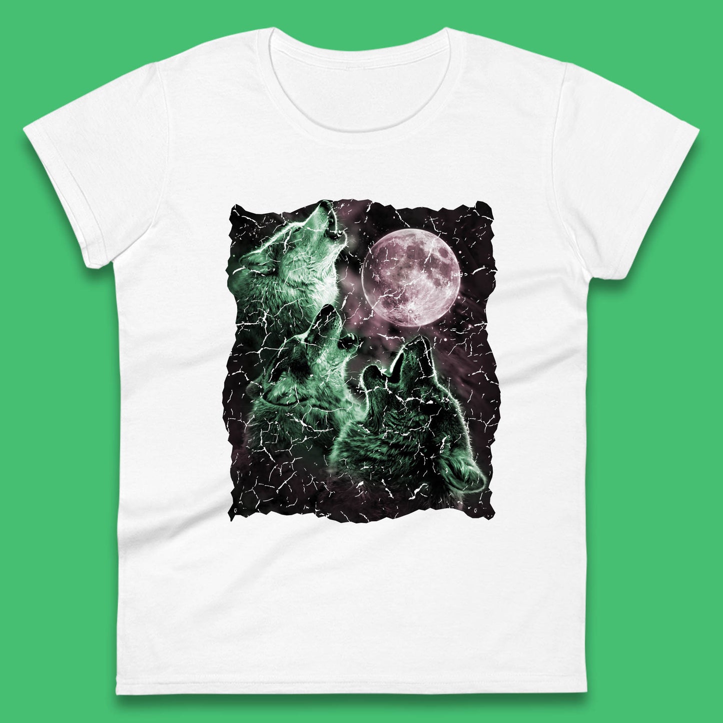 Three Wolf Howling At Moon Wild Free Wolves Three Wolf Dog Animal The Mountain Womens Tee Top