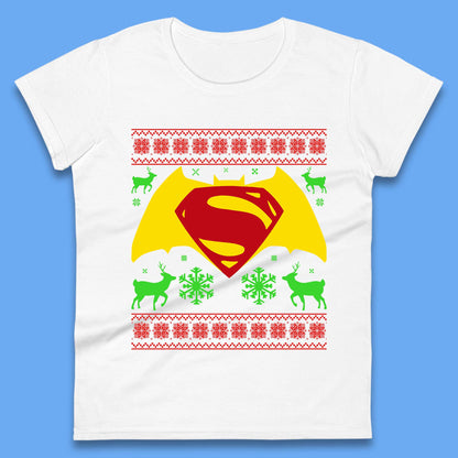 Batman V Superman Christmas Womens T-Shirt