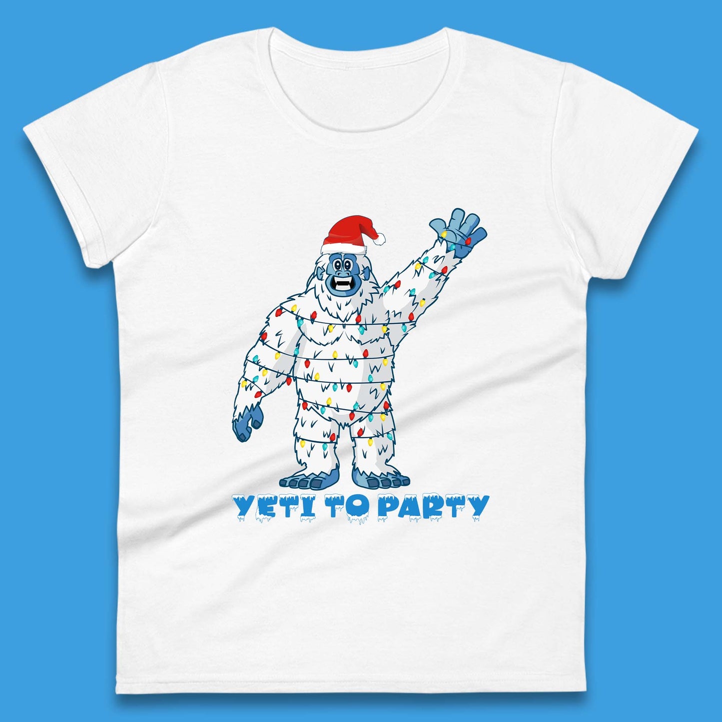 Yeti To Party Christmas Womens T-Shirt