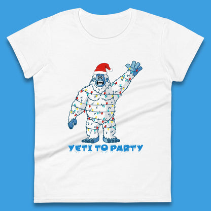 Yeti To Party Christmas Womens T-Shirt