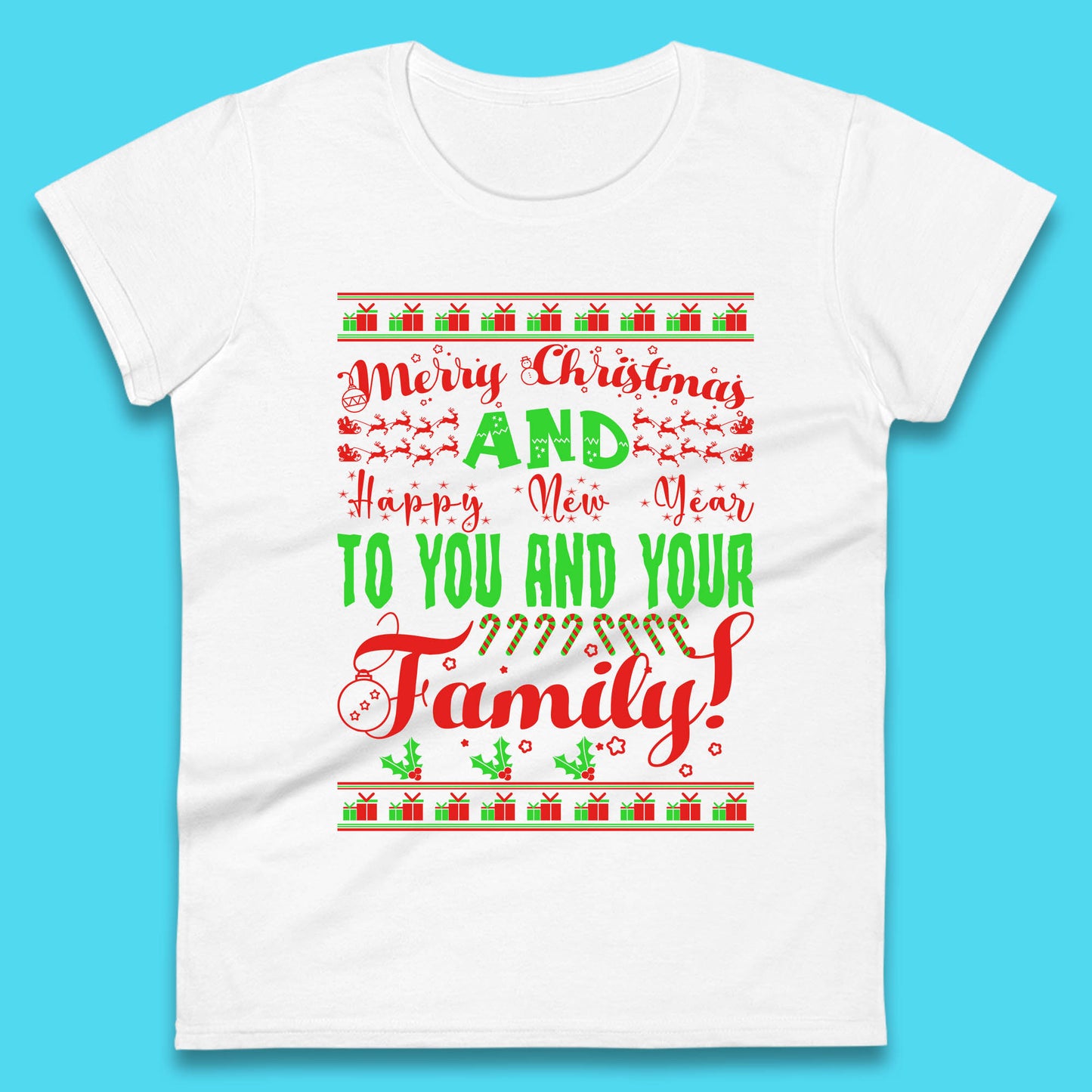merry christmas family womens t shirt