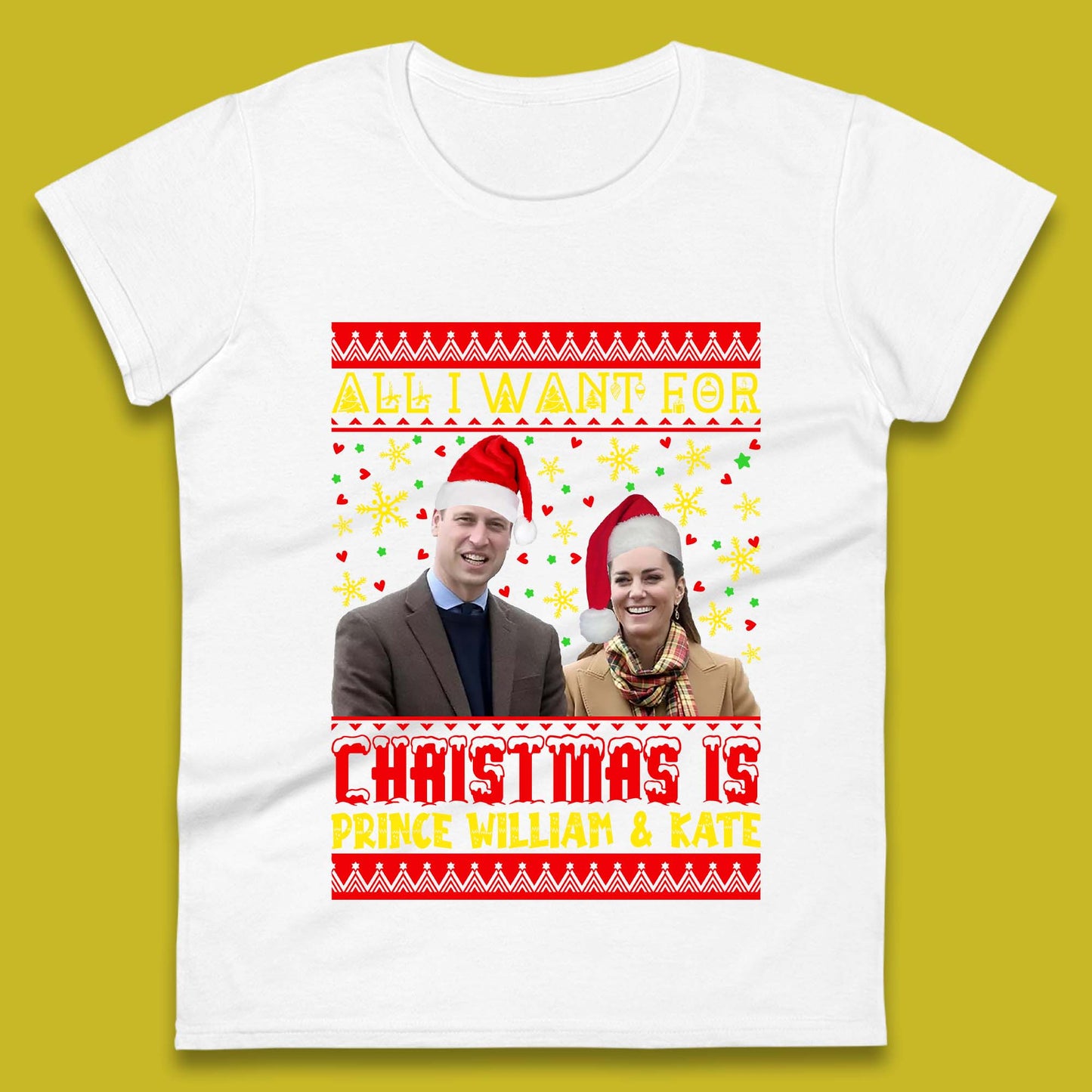 Prince William & Kate Christmas Womens T-Shirt