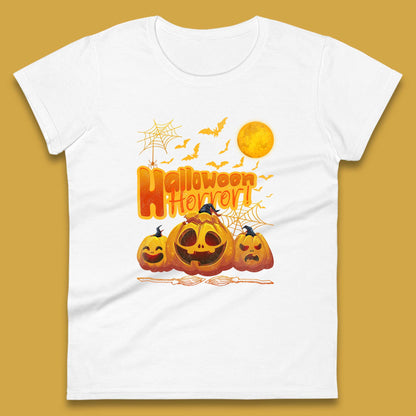 Happy Halloween Jack-o-lantern Horror Scary Monster Pumpkins Womens Tee Top