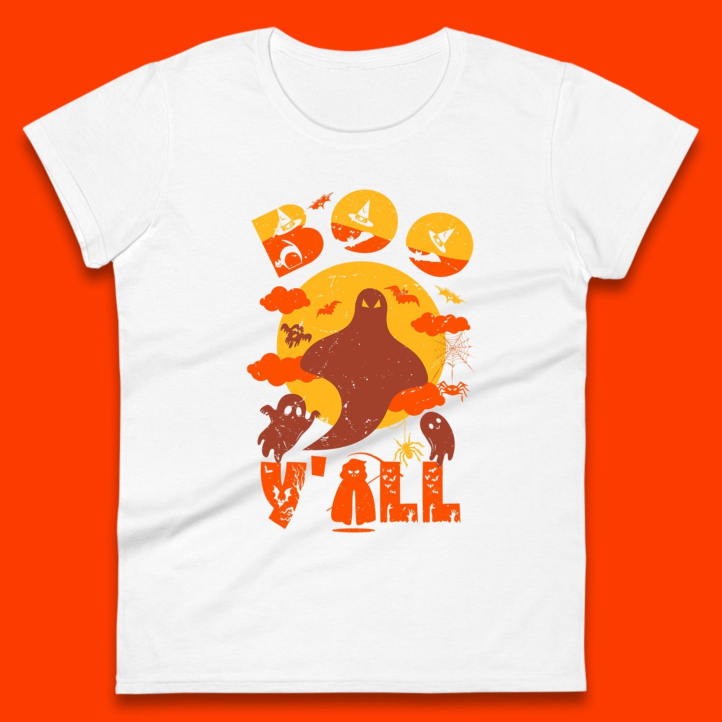 Halloween Boo Y'all Hey Boo Funny Spooky Halloween Party Womens Tee Top