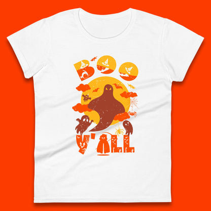 Halloween Boo Y'all Hey Boo Funny Spooky Halloween Party Womens Tee Top