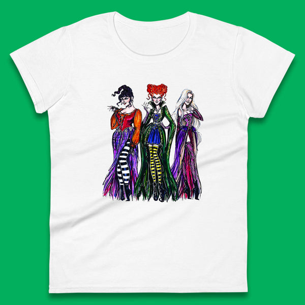 Halloween The Sanderson Sisters From Hocus Pocus Vintage Halloween Witches Womens Tee Top