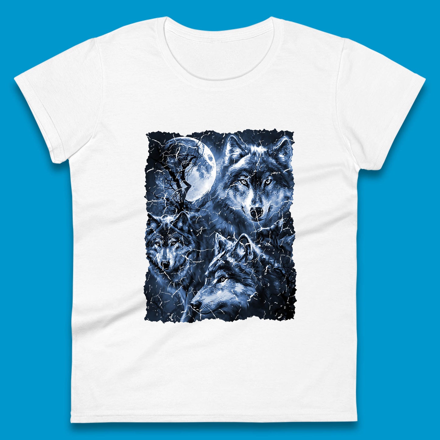 Wolf Family Howling 3 Wolf Moon Wild Free Wolves Three Gray Wolf Dog Animal The Mountain Womens Tee Top