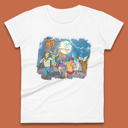 Scooby Doo & Gang Halloween Horror Scary Ghost Haunted Scary Night Womens Tee Top