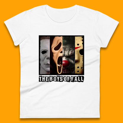 The Boys Of Fall Halloween Horror Movie Characters Friends Halloween Villians Serial Killers Womens Tee Top