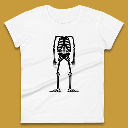 Skeleton Without Head Halloween Headless Skeleton Horror Scary Skull Womens Tee Top