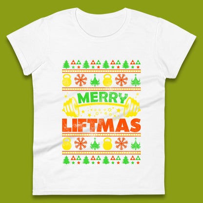 Merry Liftmas Christmas Womens T-Shirt