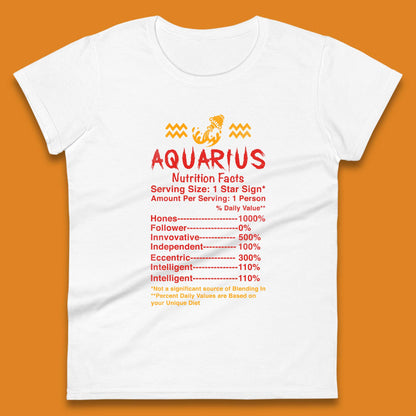 Aquarius Nutrition Facts Womens T-Shirt