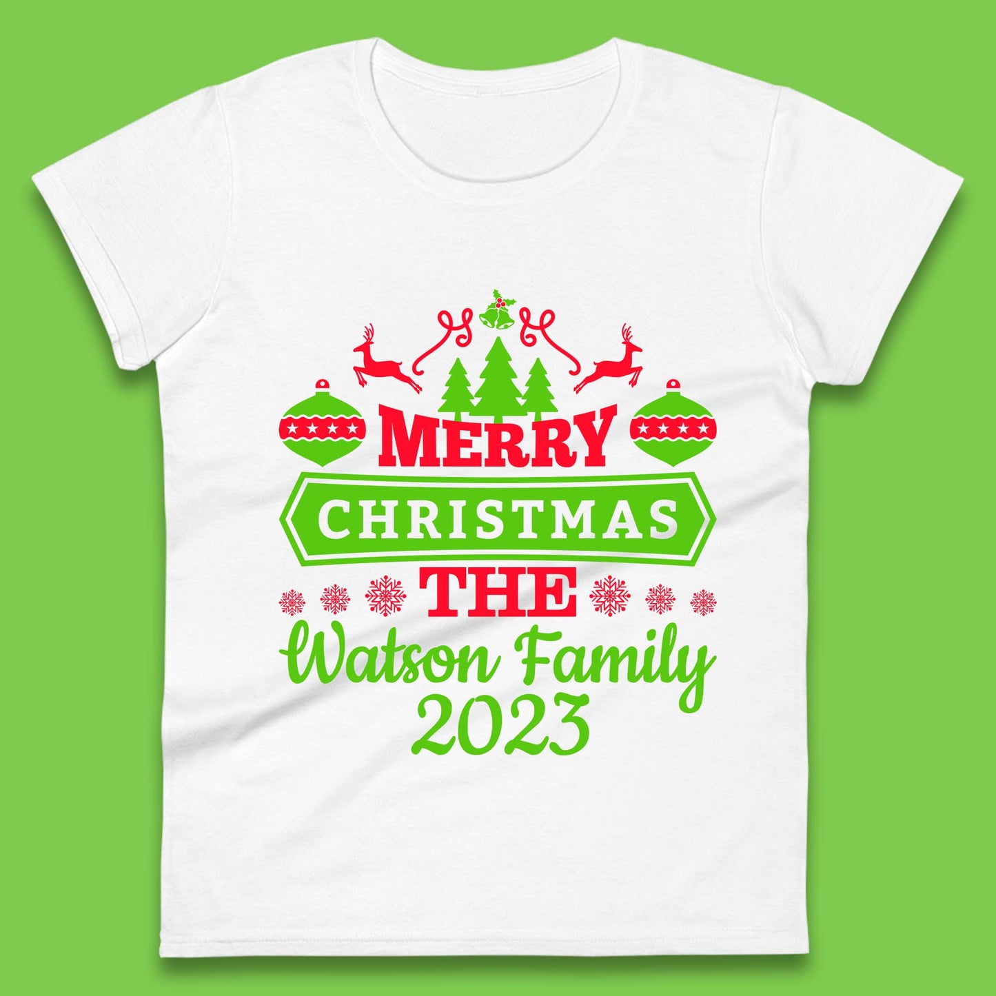 Personalised Family Christmas Womens T-Shirt