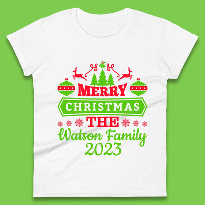 Personalised Family Christmas Womens T-Shirt