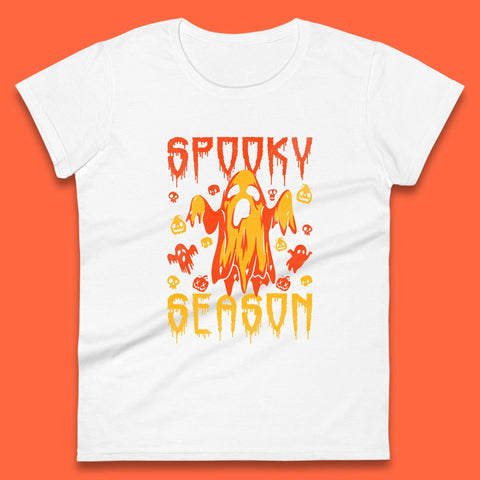 Spooky Season Halloween Ugly Scary Boo Ghost Halloween Vibes Womens Tee Top