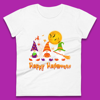 Happy Halloween Gnomies Spooky Witch Gnomes Scary Gnome Lover Womens Tee Top