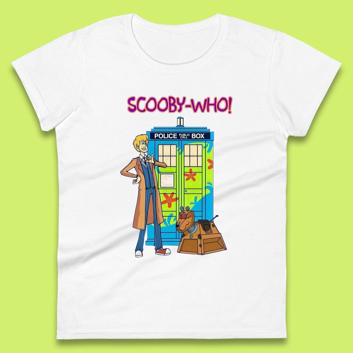 Scooby-Who Police Public Call Box  Scooby-Doo Doctor Who Tardis Police Box Womens Tee Top