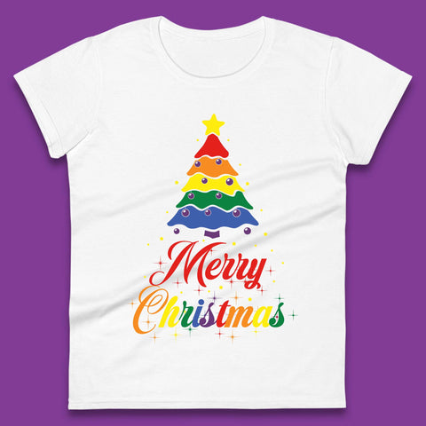 Pride Christmas Tree Ladies T-Shirt