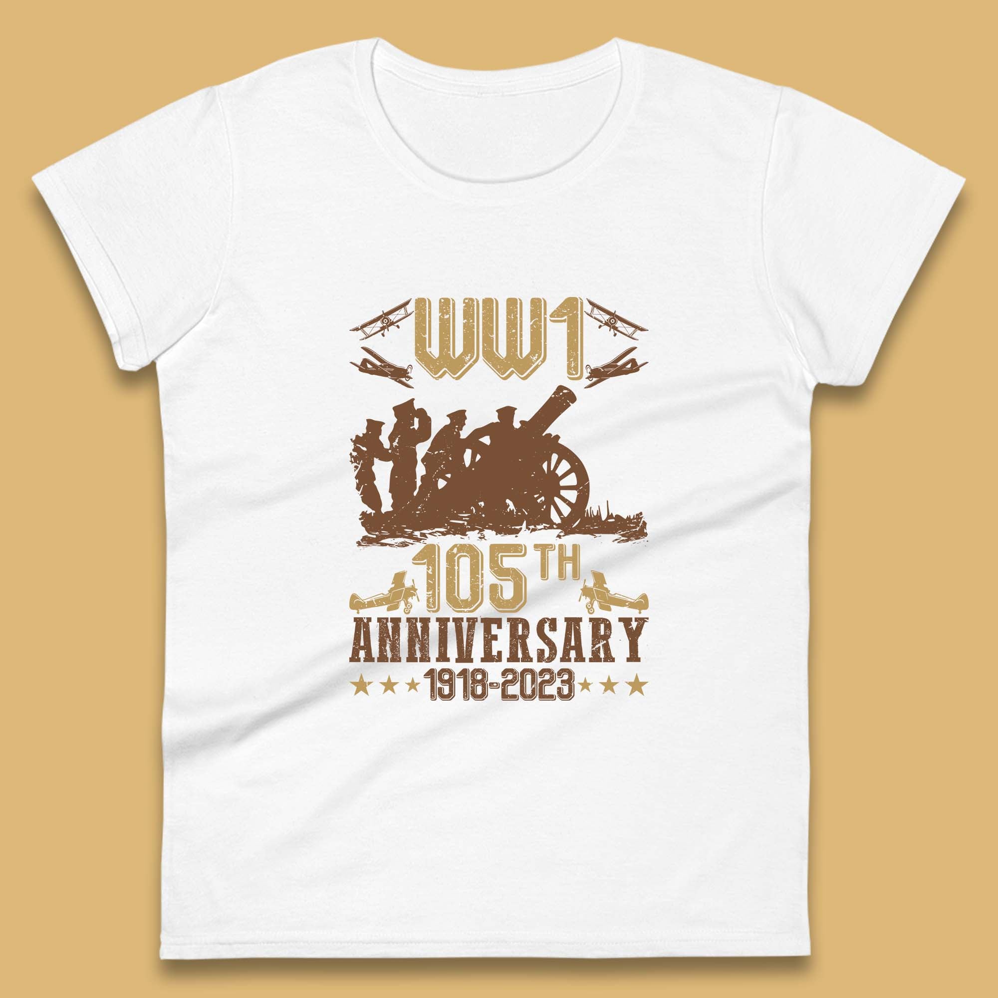 WW1 105th Anniversary 1918-2023 End Of World War I Remembrance Day Womens Tee Top