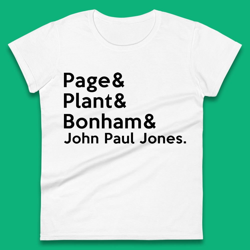 Page & Plant & Bonham & John Paul Jones Led Zeppelin Band Womens T-Shirt