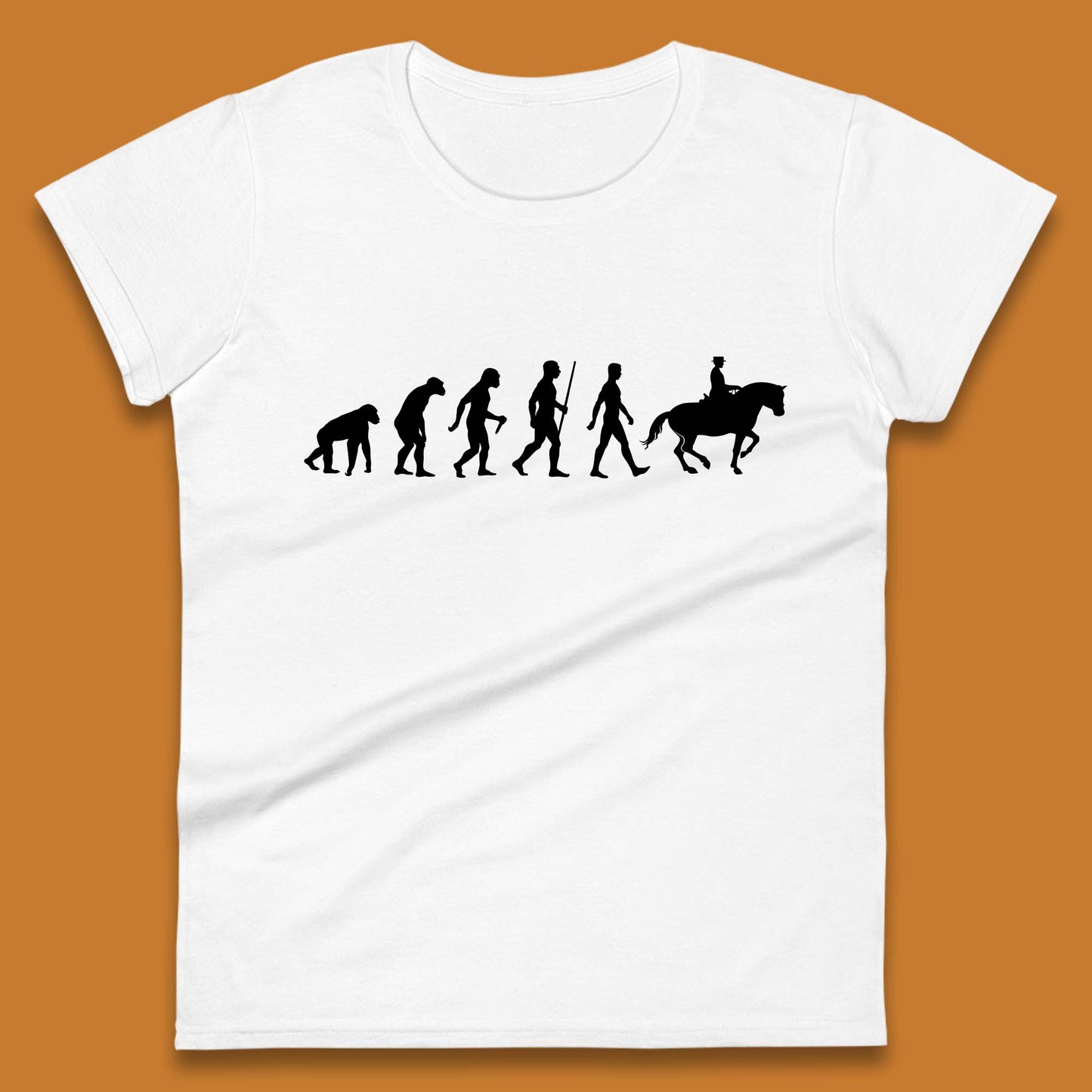 Horse Riding Evolution Equestrian Horse Racing Jockey Womens Tee Top