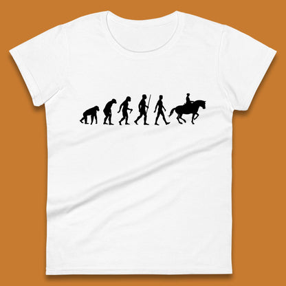 Horse Riding Evolution Equestrian Horse Racing Jockey Womens Tee Top