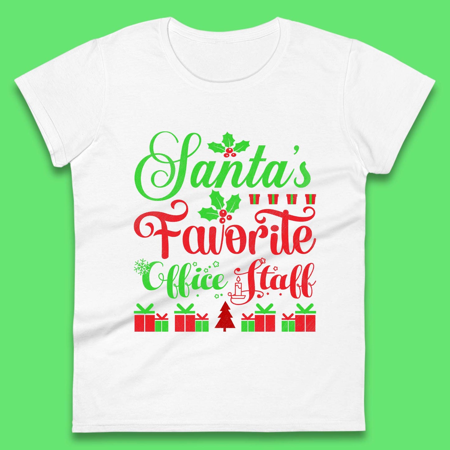 Office Staff Christmas Womens T-Shirt