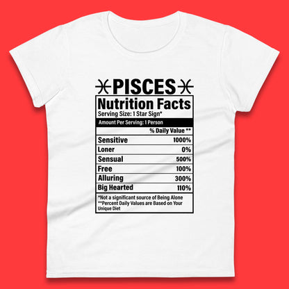 Pisces Nutrition Facts Womens T-Shirt