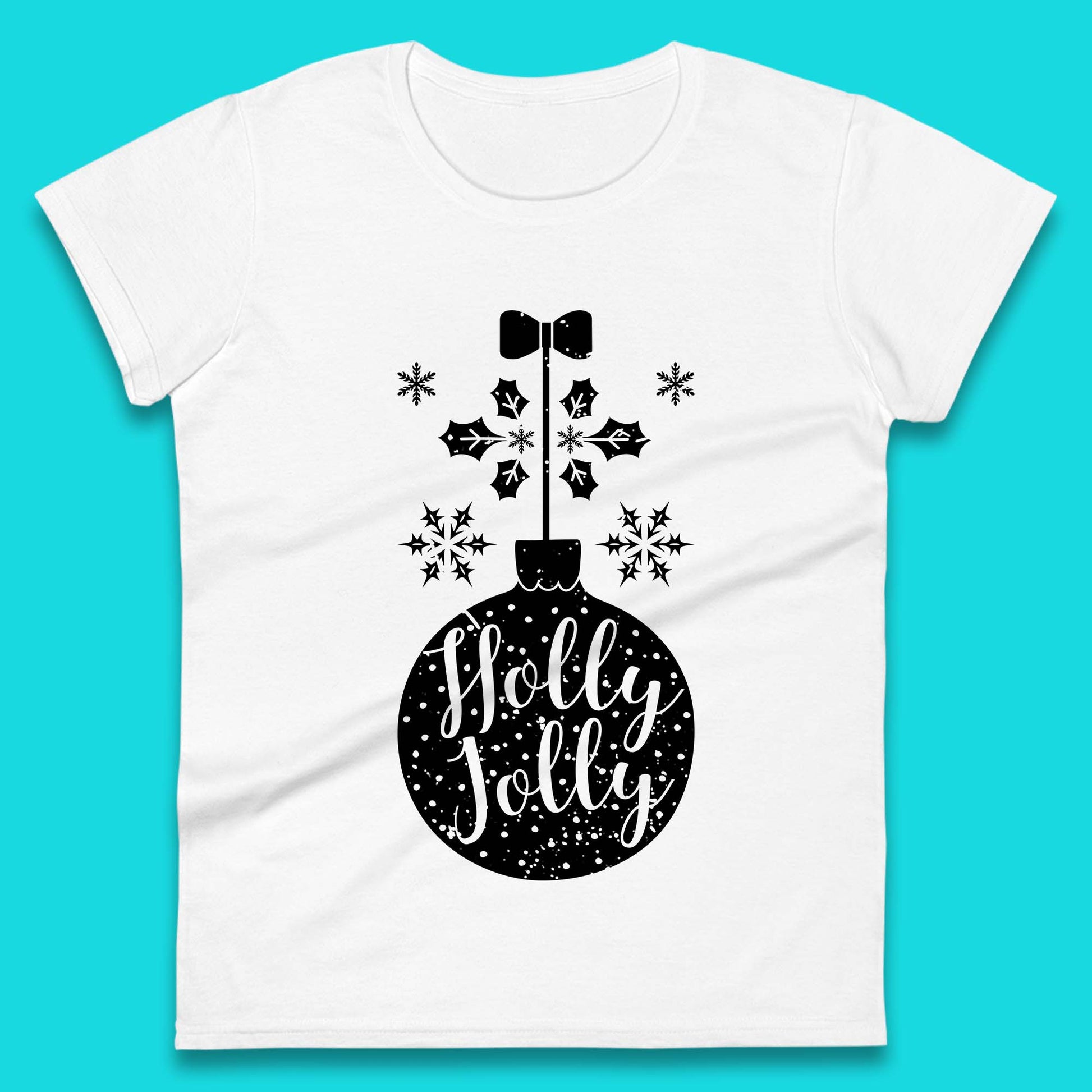 holly jolly christmas womens t shirt