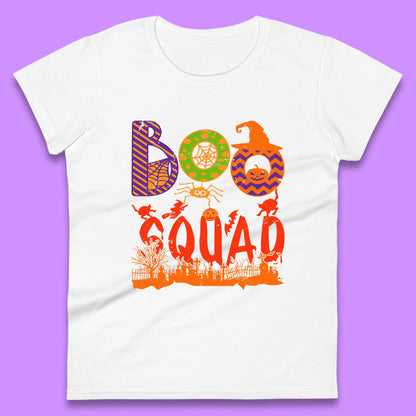 Boo Squad Halloween Matching Costume Horror Boo Crew Womens Tee Top
