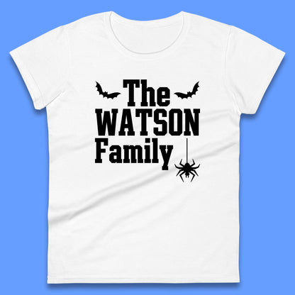 Personalised Halloween Family Your Name Horror Scary Spooky Matching Costume Womens Tee Top