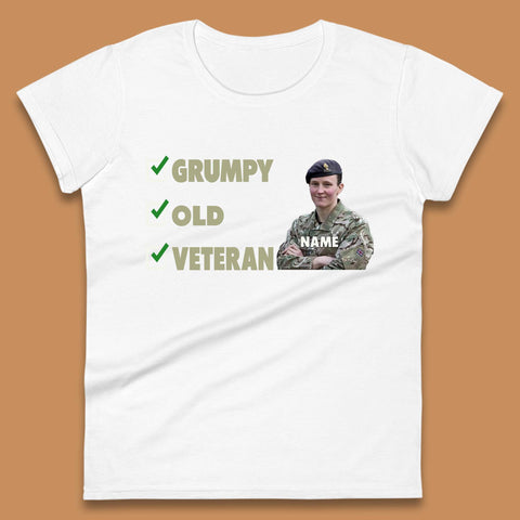 Personalised Grumpy Old Veteran Womens T-Shirt