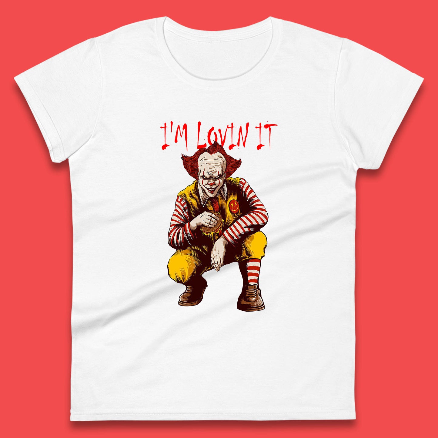 I'm Loven It Pennywise Clown Halloween IT Pennywise Clown Horror Movie Fictional Character Womens Tee Top