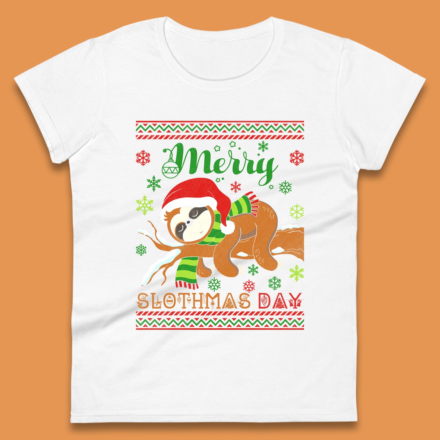 sloth christmas womens t shirt