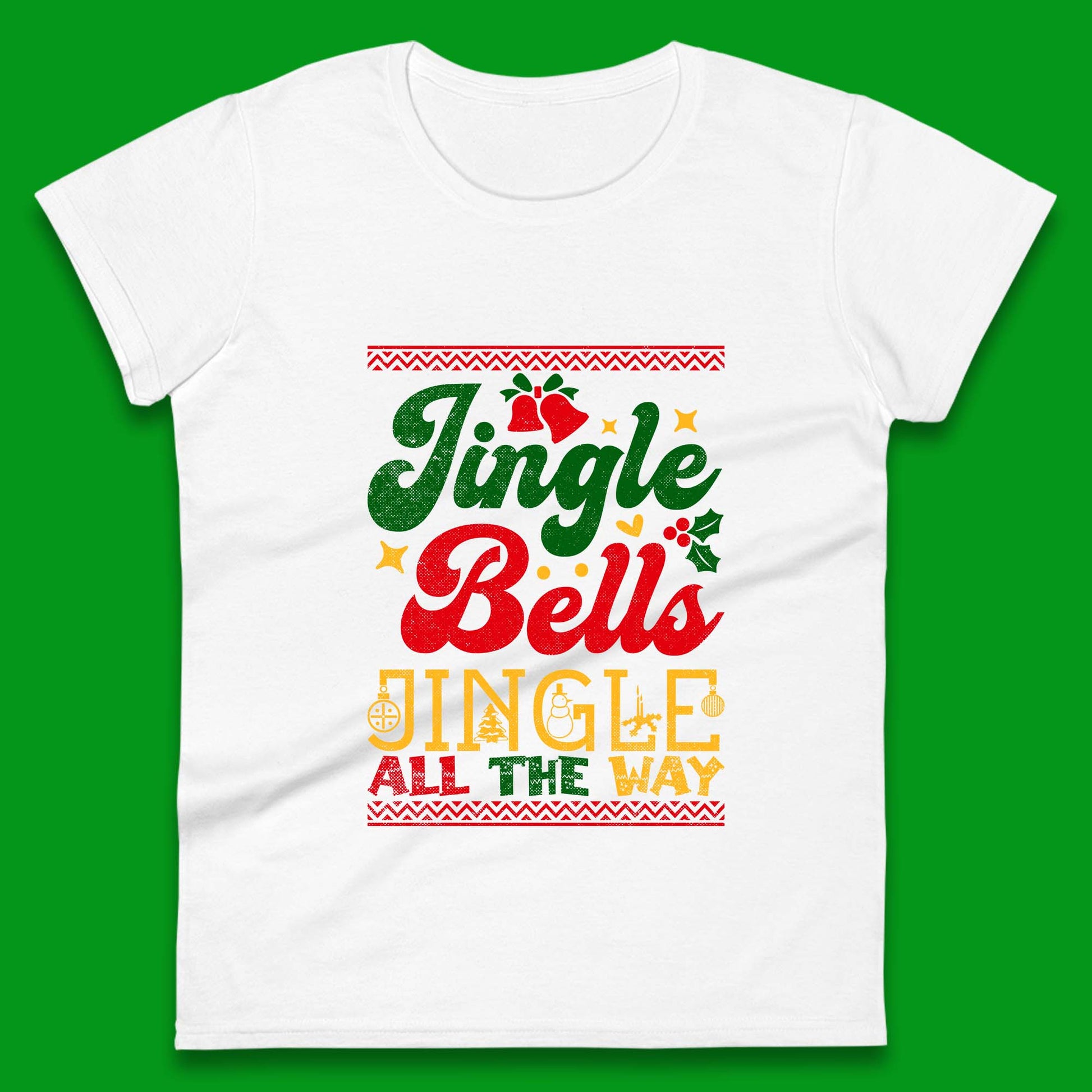 jingle bell christmas womens t shirt