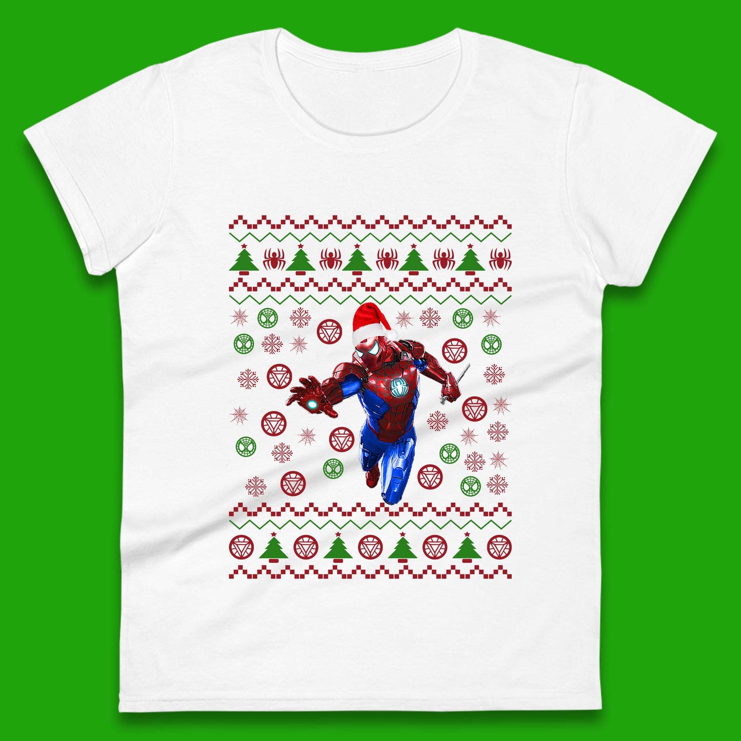 Iron Spider Man Suit Christmas Womens T-Shirt