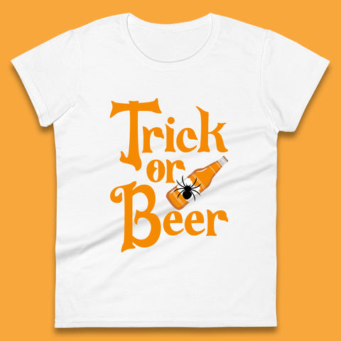 Trick Or Beer Halloween Drinking Beer Lover Drinker Halloween Party Womens Tee Top