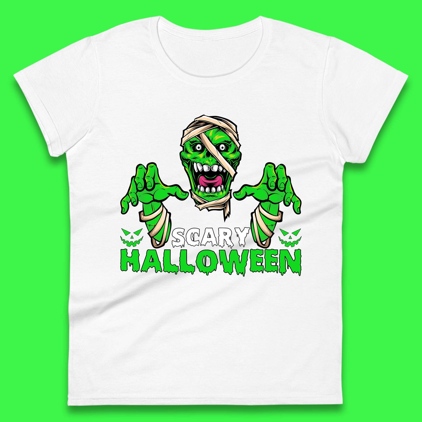 Scary Halloween Skull Zombie Mummy Horror Monster Zombie Hands Scary Vibes Womens Tee Top