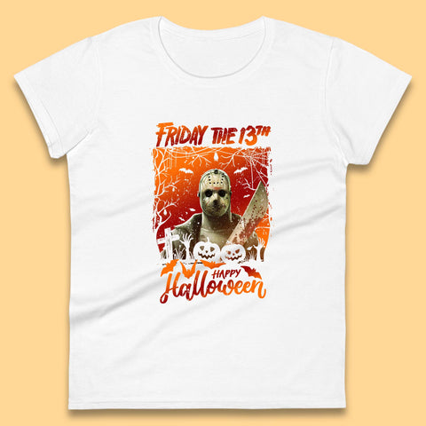Friday The 13th Happy Halloween Jason Voorhees Halloween Horror Movie Character Womens Tee Top