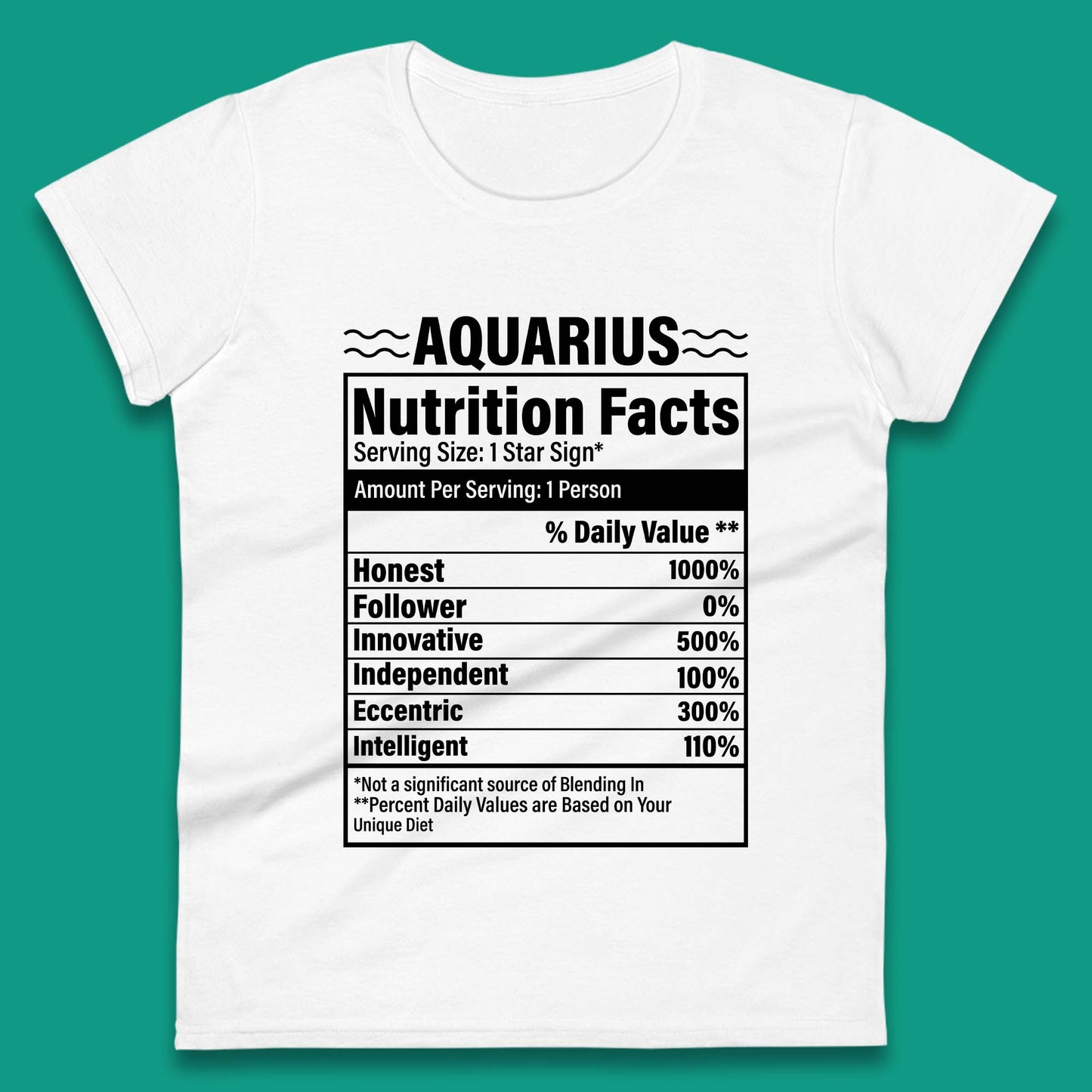 Aquarius Nutrition Facts Womens T-Shirt