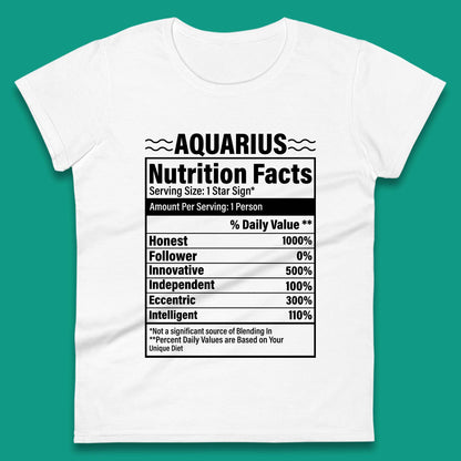 Aquarius Nutrition Facts Womens T-Shirt