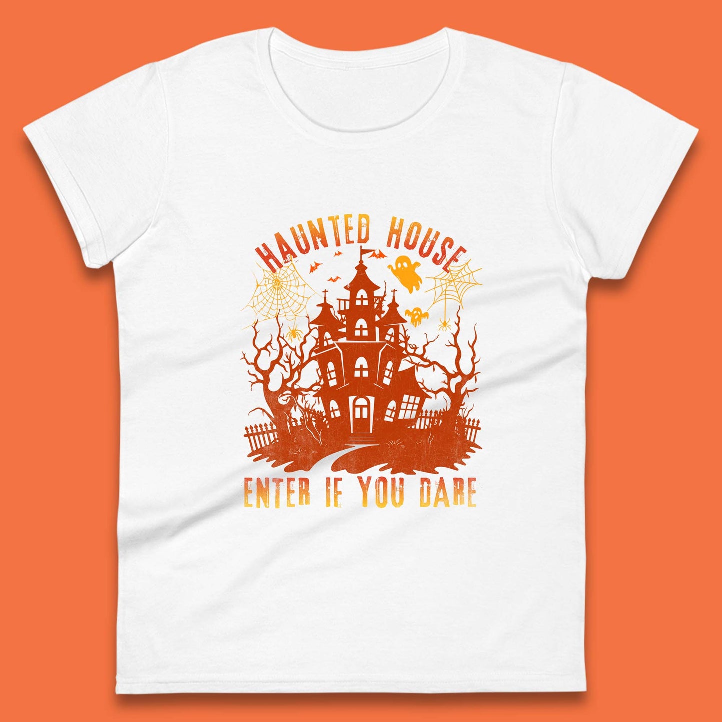 Haunted House Enter If You Dare Scary Halloween Nightmare House Spooky Season Halloween Party Womens Tee Top