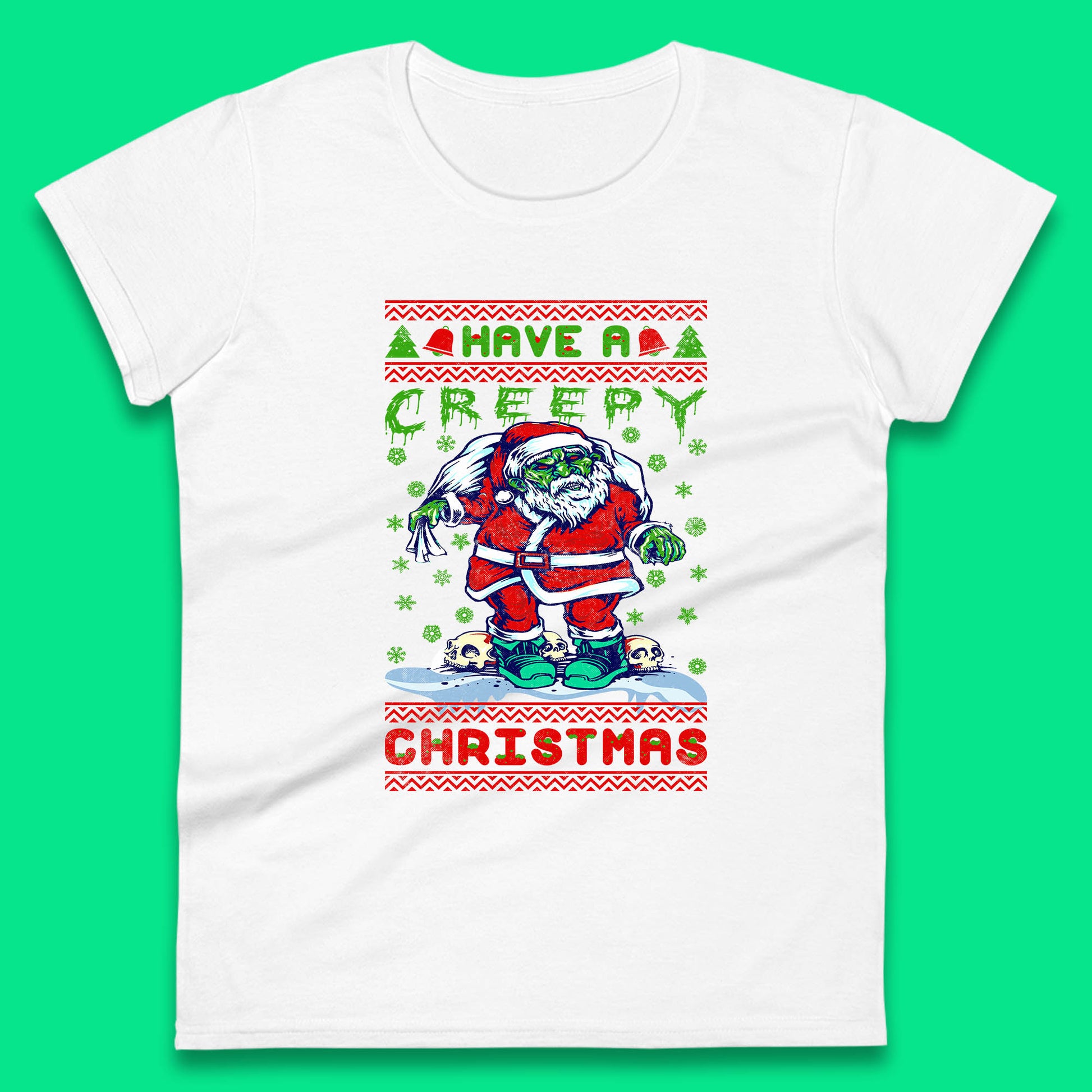 zombie santa claus womens t shirt