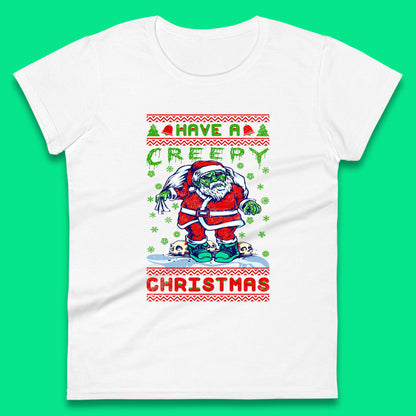 zombie santa claus womens t shirt